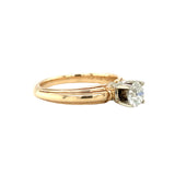 Retro Diamond Engagement Yellow Gold Ring