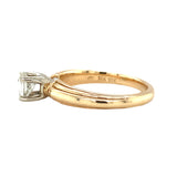 Retro Diamond Engagement Yellow Gold Ring