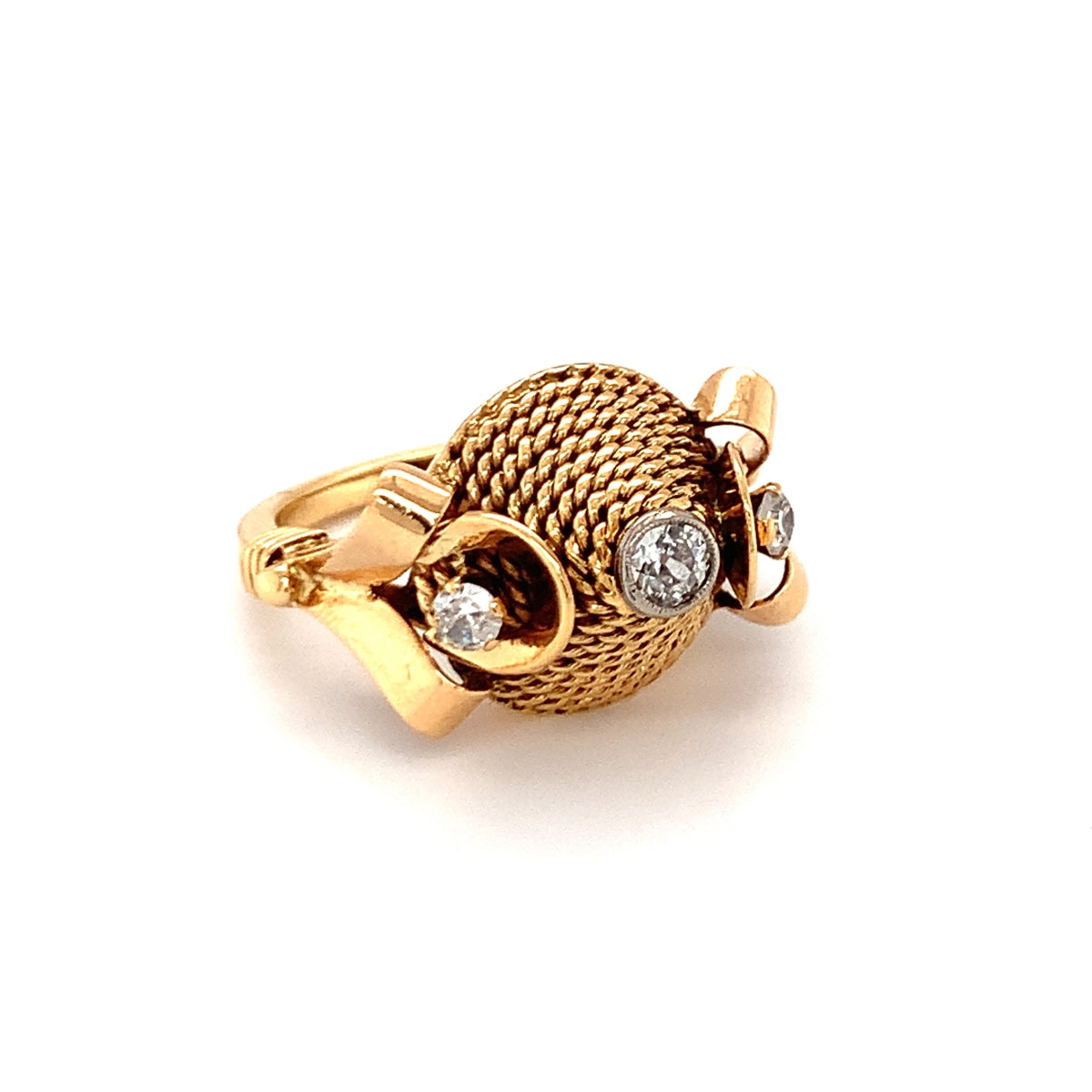 Retro Diamond Gold Ring, circa 1940s
