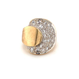 Retro Diamond Two-Tone Gold Ring, circa 1940s