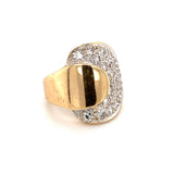 Retro Diamond Two-Tone Gold Ring, circa 1940s