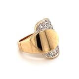 Retro Diamond Two-Tone Gold Ring, circa 1940s