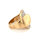 Retro Diamond Two-Tone Gold Ring, circa 1940s