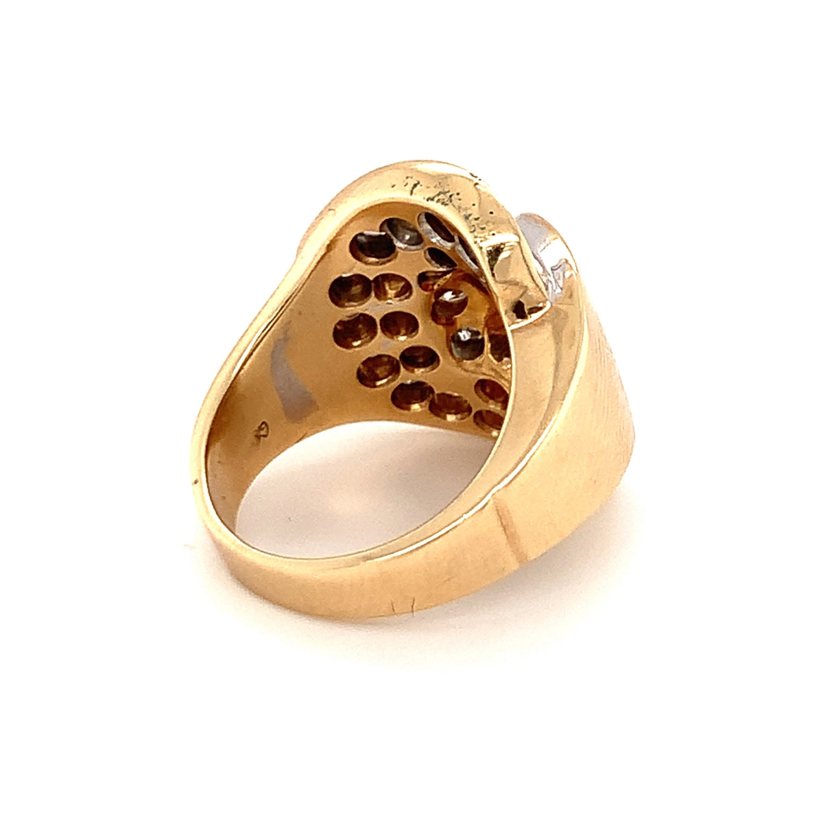Retro Diamond Two-Tone Gold Ring, circa 1940s