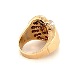 Retro Diamond Two-Tone Gold Ring, circa 1940s