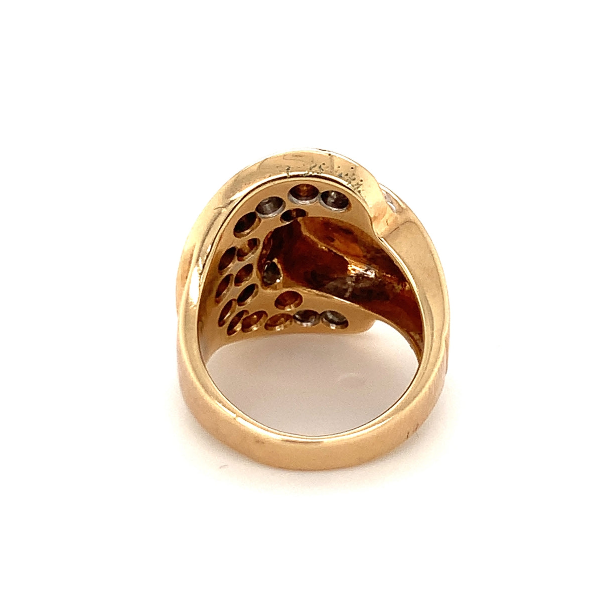 Retro Diamond Two-Tone Gold Ring, circa 1940s