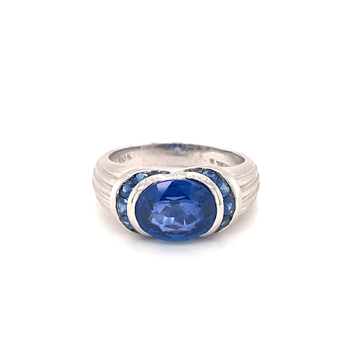 Sapphire Platinum Ring, circa 1990s