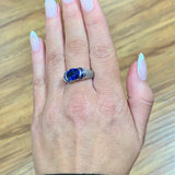 Sapphire Platinum Ring, circa 1990s
