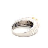 Sapphire Platinum and Yellow Gold Ring, circa 1990s