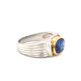 Sapphire Platinum and Yellow Gold Ring, circa 1990s