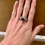 Sapphire Platinum and Yellow Gold Ring, circa 1990s
