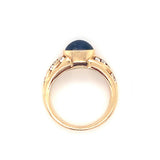 Sapphire and Diamond 14k Yellow Gold Ring, circa 1970s