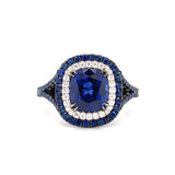 Sapphire and Diamond Platinum Ring by Omi
