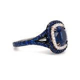 Sapphire and Diamond Platinum Ring by Omi