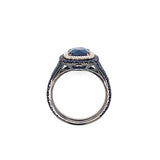 Sapphire and Diamond Platinum Ring by Omi