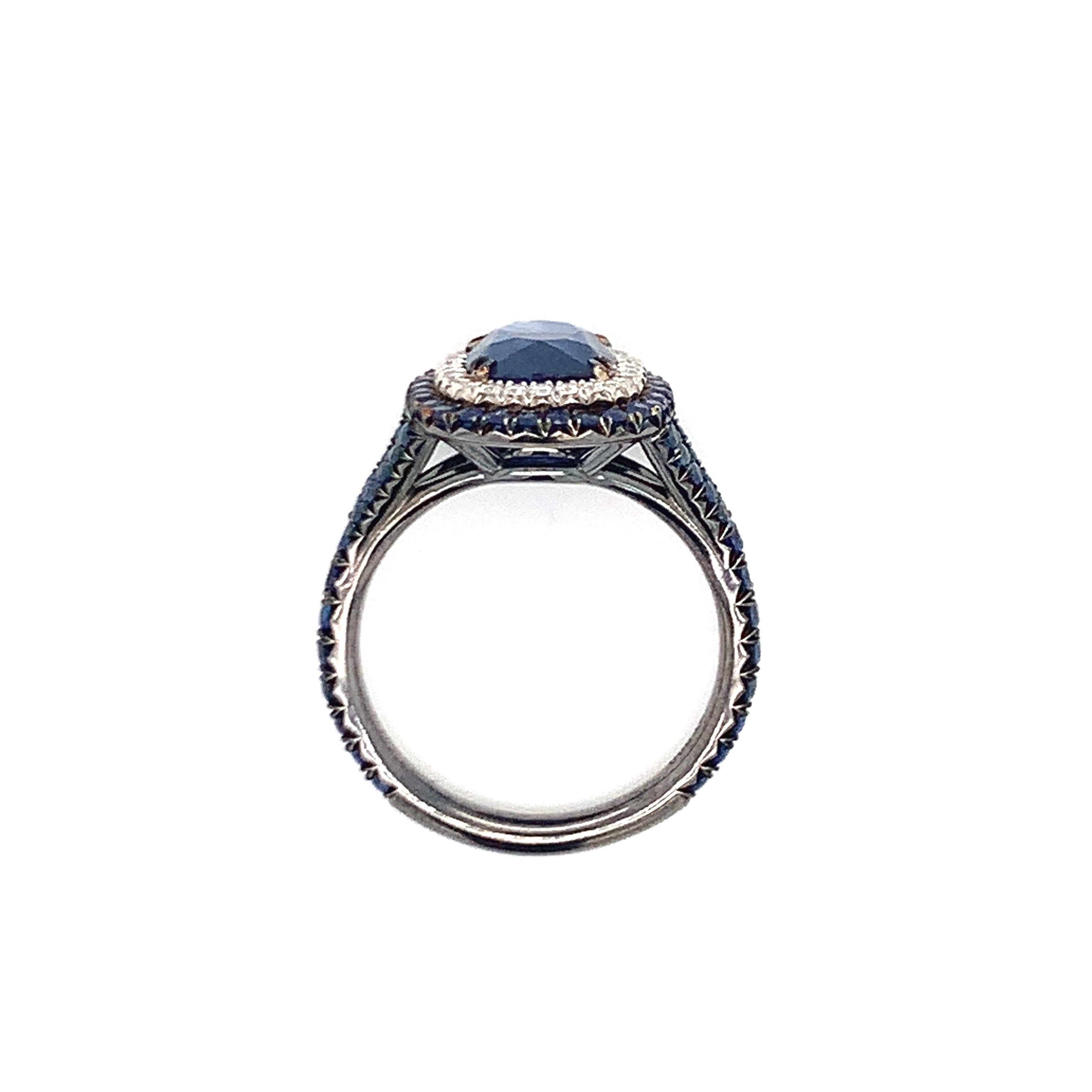 Sapphire and Diamond Platinum Ring by Omi