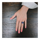 Sapphire and Diamond Platinum Ring by Omi