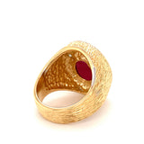 Star Ruby and Diamond 18k Yellow Gold Ring, circa 1960s
