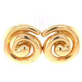 Swirl 18K Yellow Gold Earclips by Turi, circa 1970s