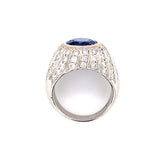 Tanzanite and Diamond Platinum Ring, circa 1970s