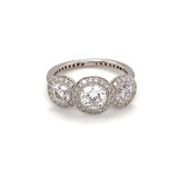 Three-Stone Diamond 18K White Gold Ring