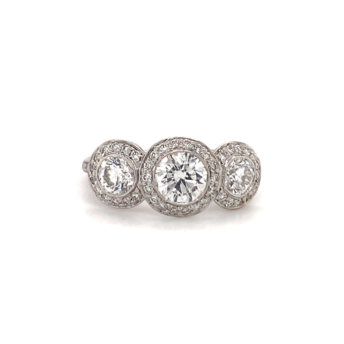 Three-Stone Diamond 18K White Gold Ring