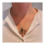 Tourmaline and Diamond 18K White Gold Brooch / Pendant
