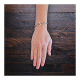 Victorian 14K White Gold Diamond and Pearl Bangle