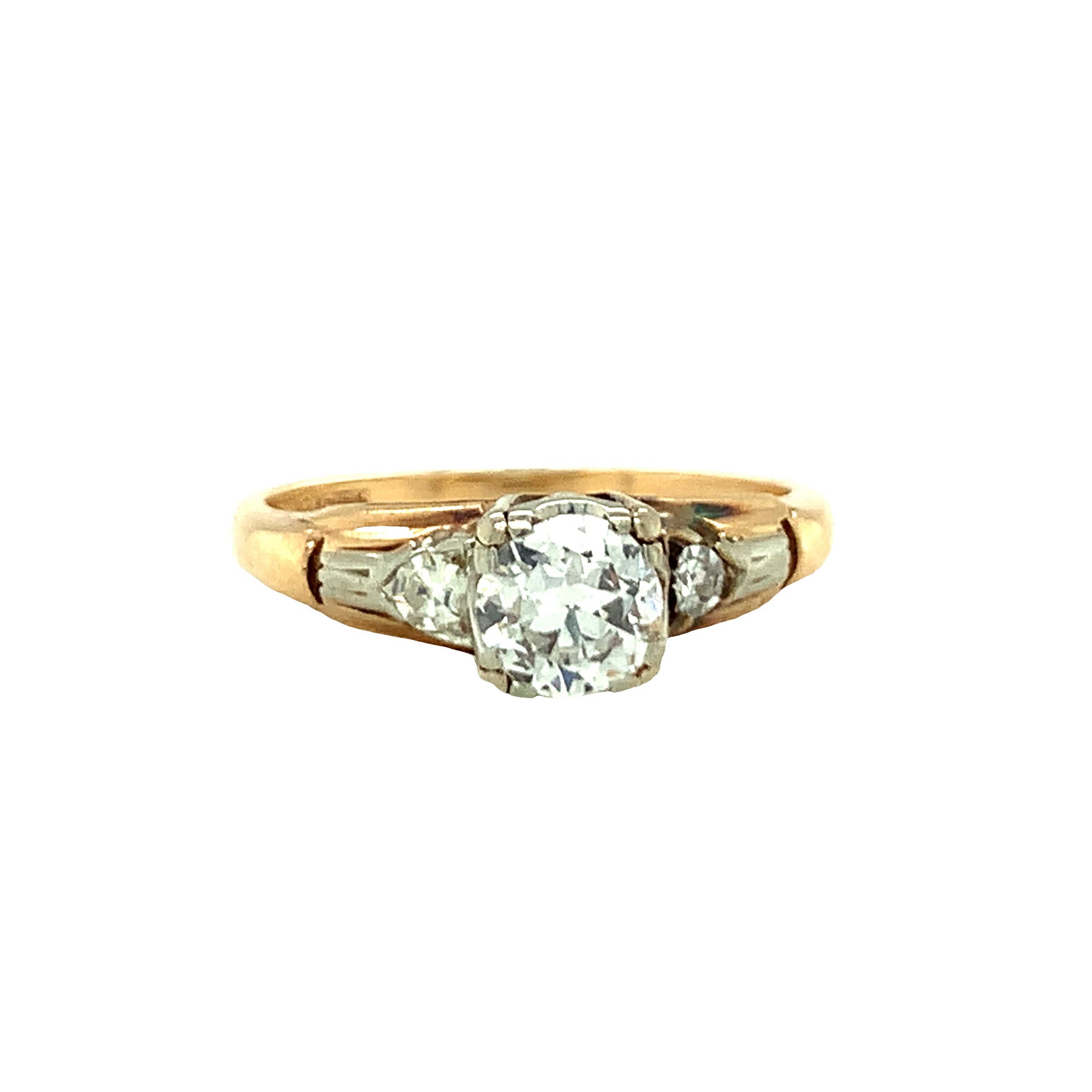 Victorian Rose and White Gold Diamond Engagement Ring