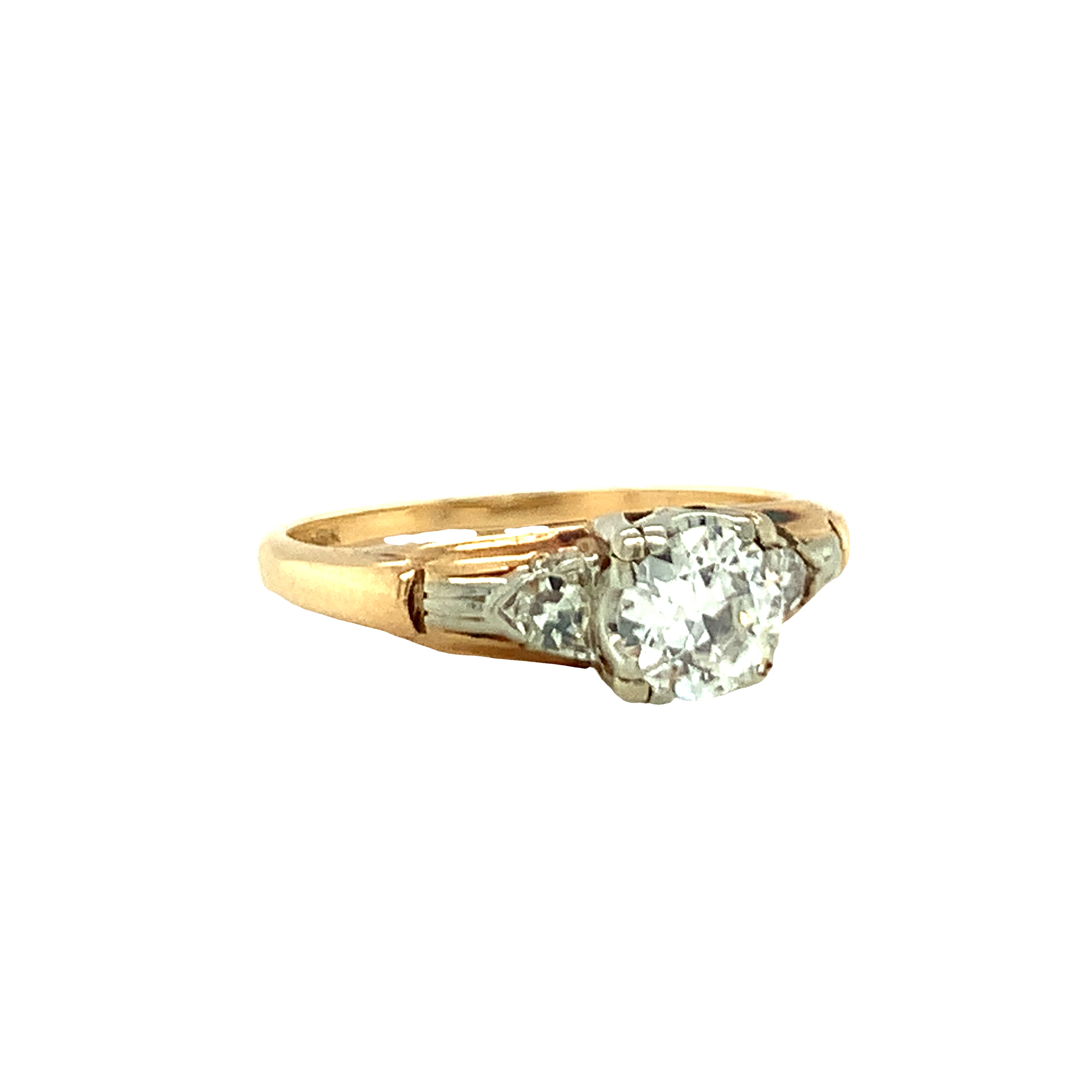 Victorian Rose and White Gold Diamond Engagement Ring