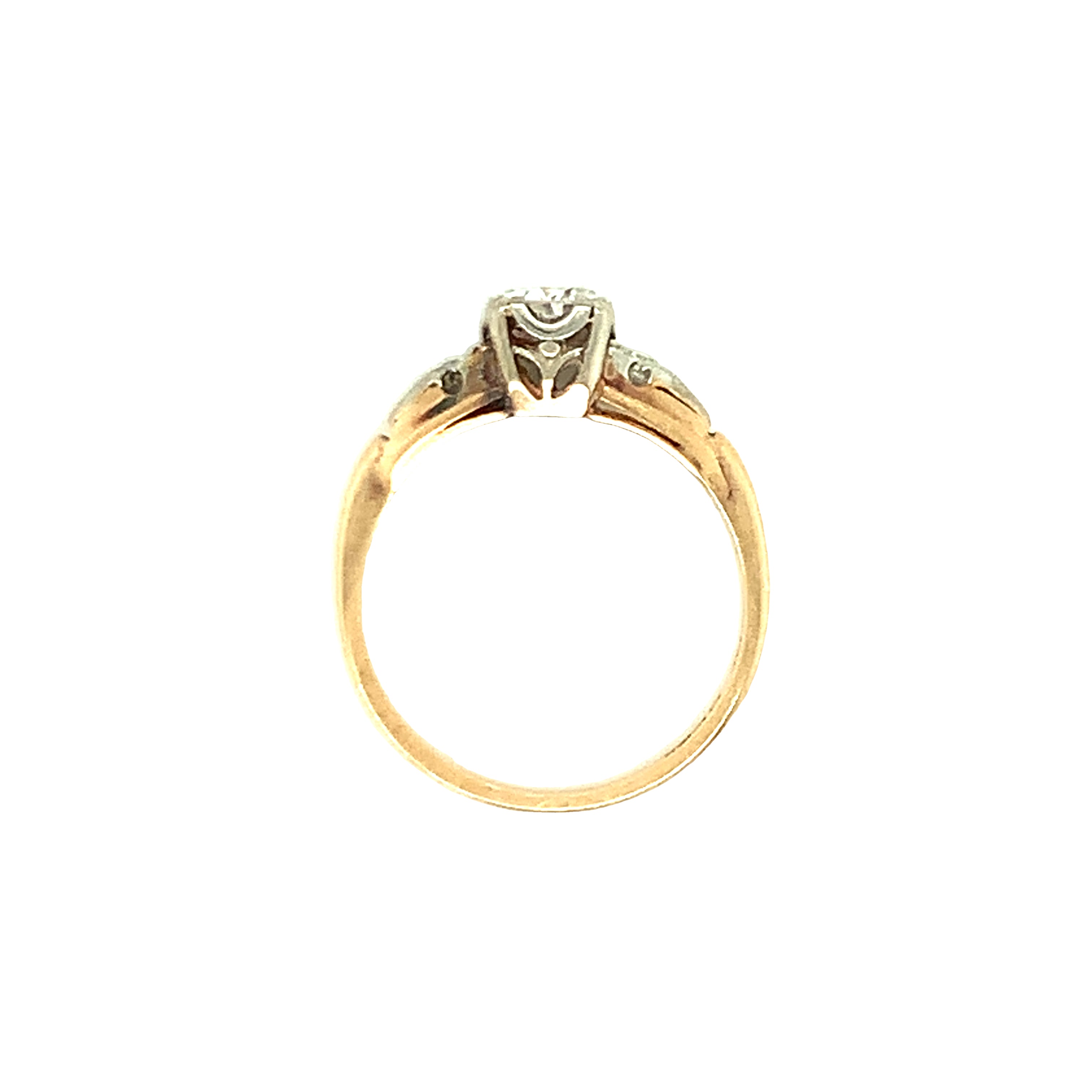 Victorian Rose and White Gold Diamond Engagement Ring