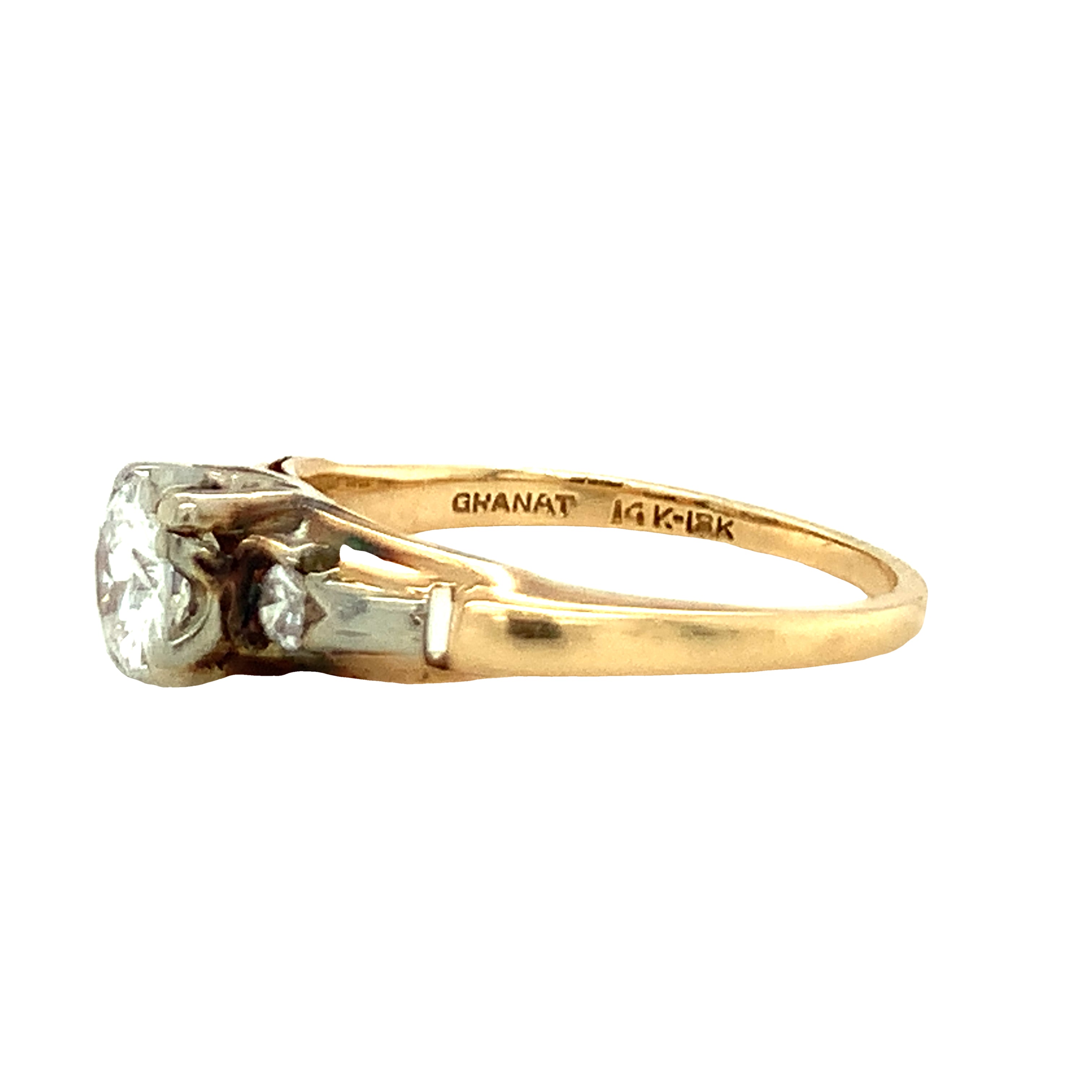 Victorian Rose and White Gold Diamond Engagement Ring