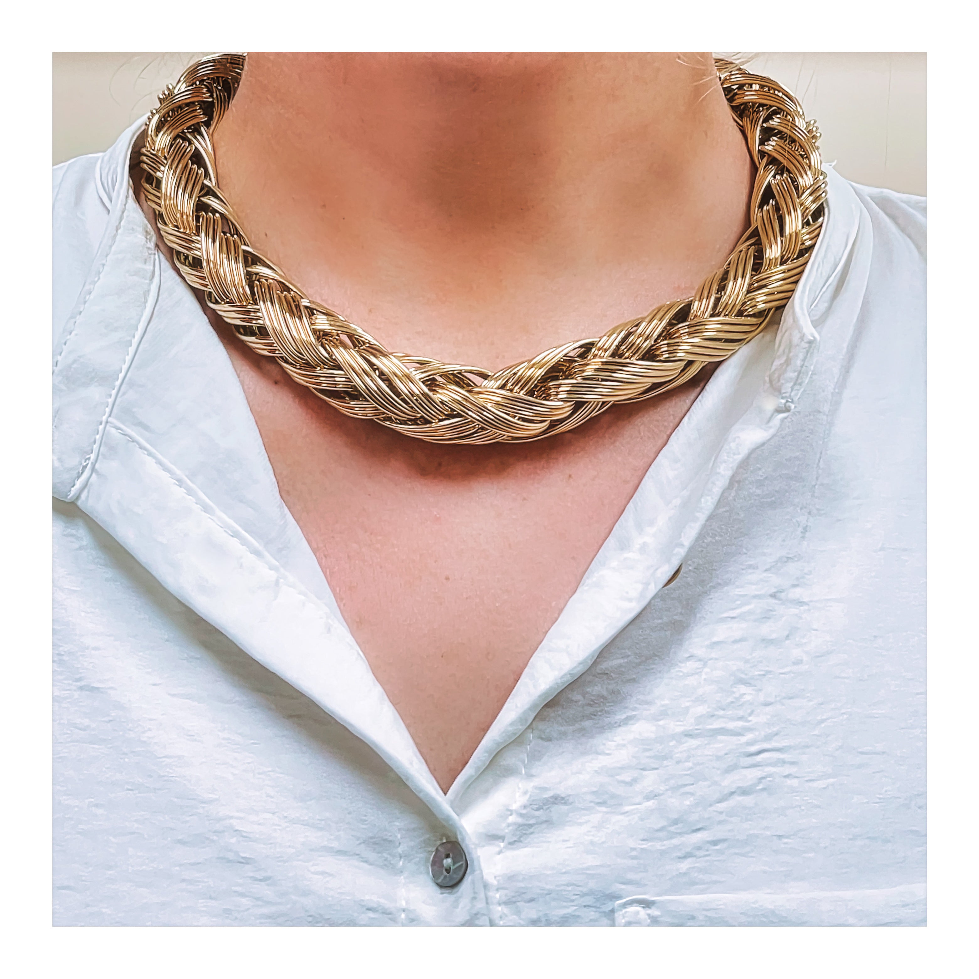 Woven Link 18K Yellow Gold Necklace