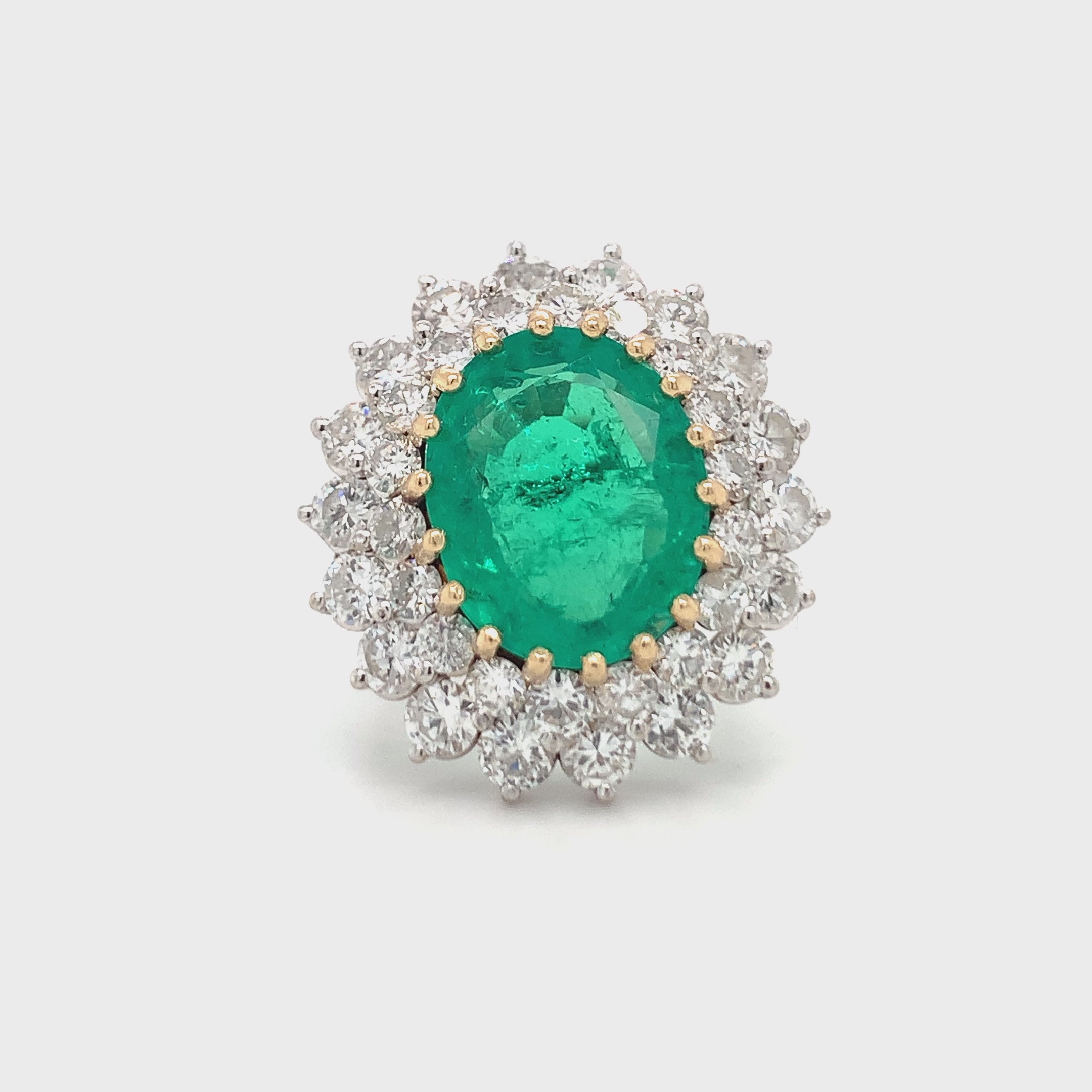 Emerald and Diamond 14K Gold Ring
