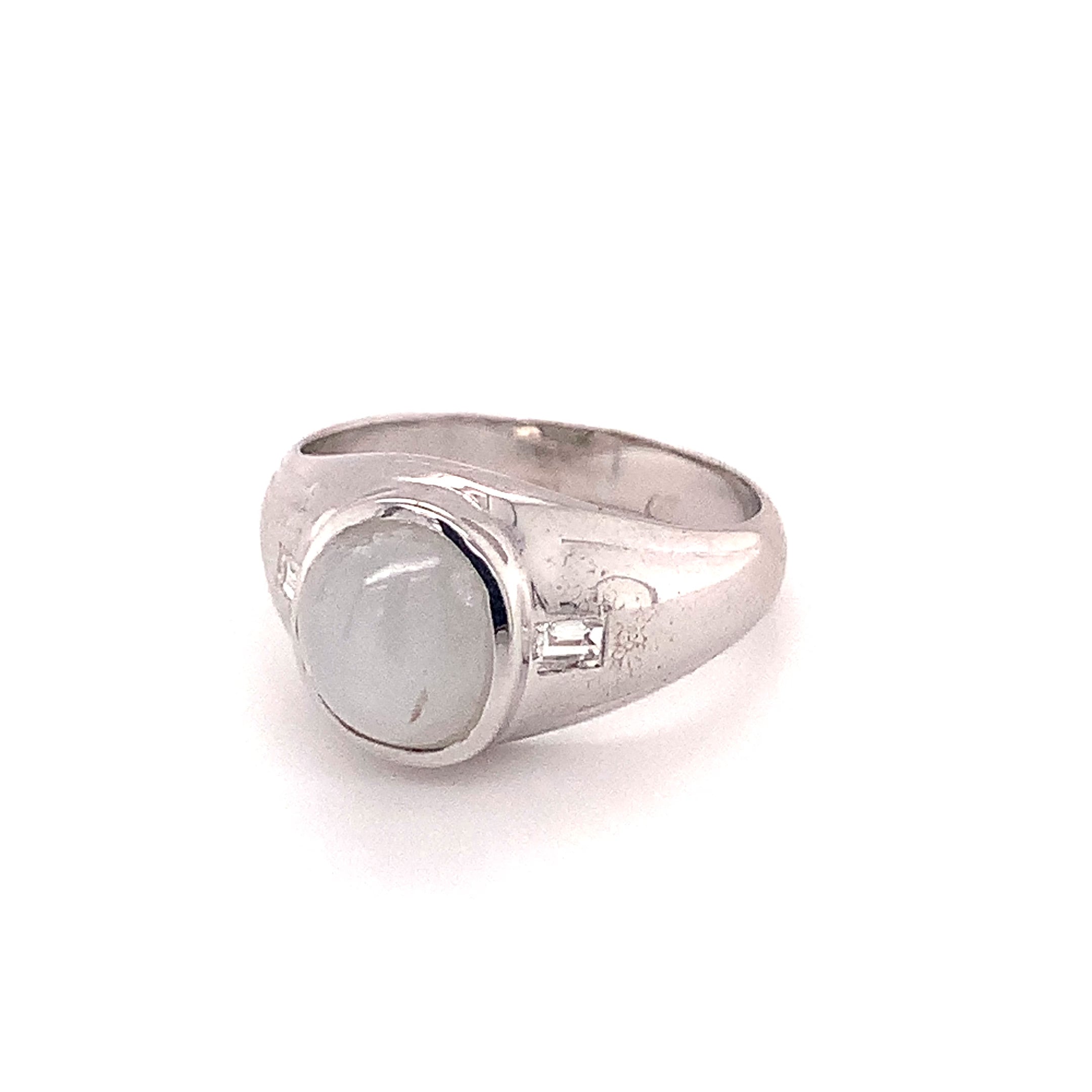 Mid-Century Star, Sapphire 14K White Gold Ring, Circa 1950s