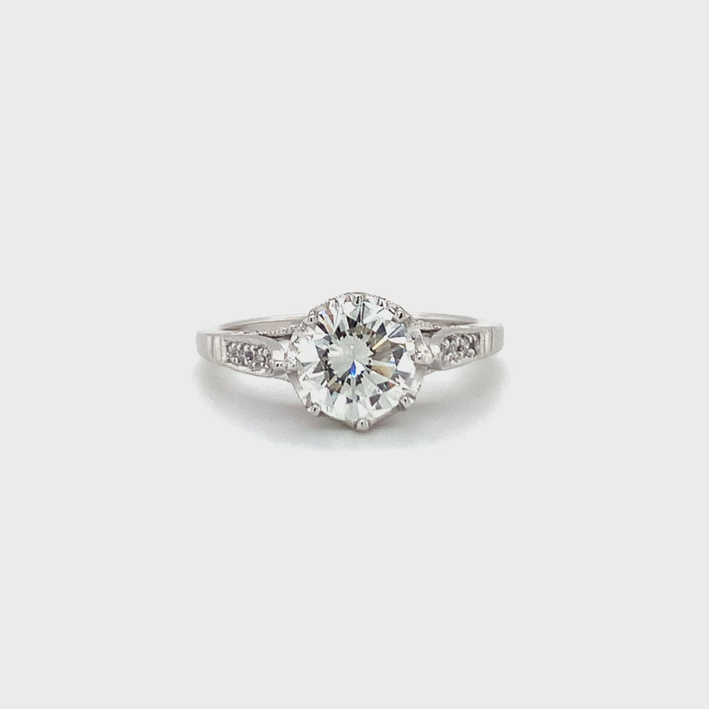 GIA Certified 1.26 Carat Diamond 18K White Gold Engagement Ring