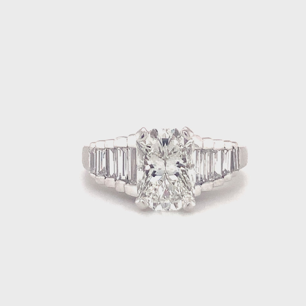 GIA Certified 1.79 Carat Diamond Platinum Engagement Ring