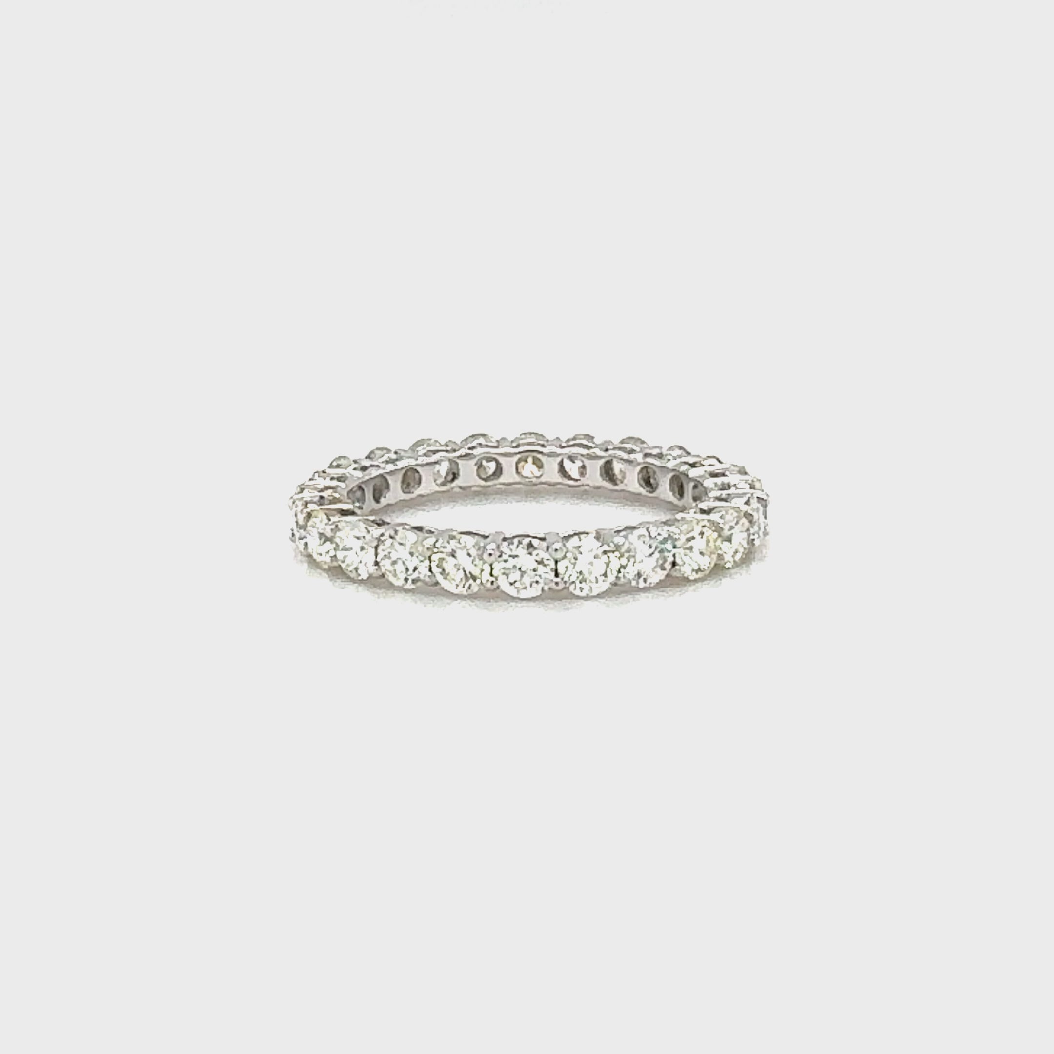 14K White Gold Diamond Eternity Band with Single Cut Diamonds and
