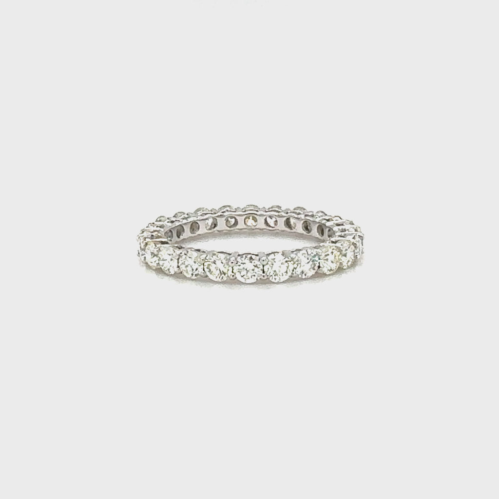 14K White Gold Diamond Eternity Band with Single Cut Diamonds and