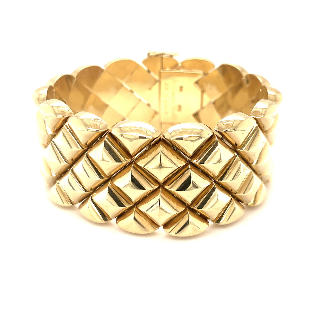Chevron Link Bracelet in 14k Yellow Gold, circa 1940s