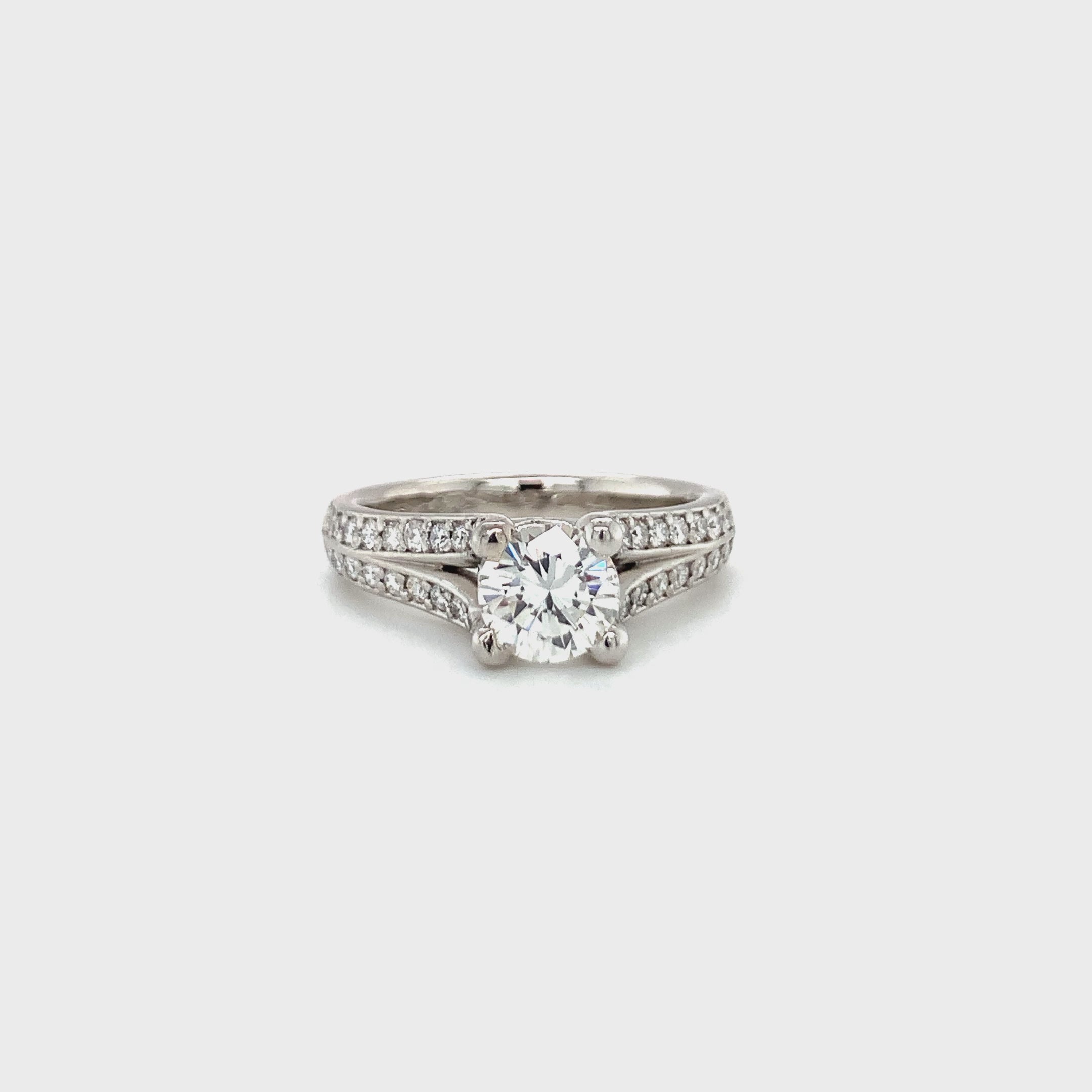 GIA Certified 1 Carat Diamond Platinum Engagement Ring