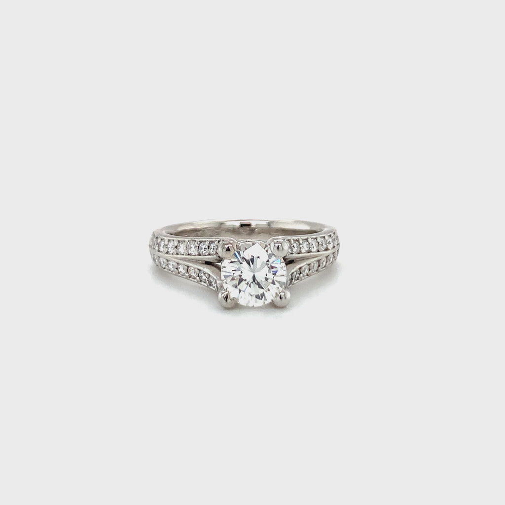 GIA Certified 1 Carat Diamond Platinum Engagement Ring
