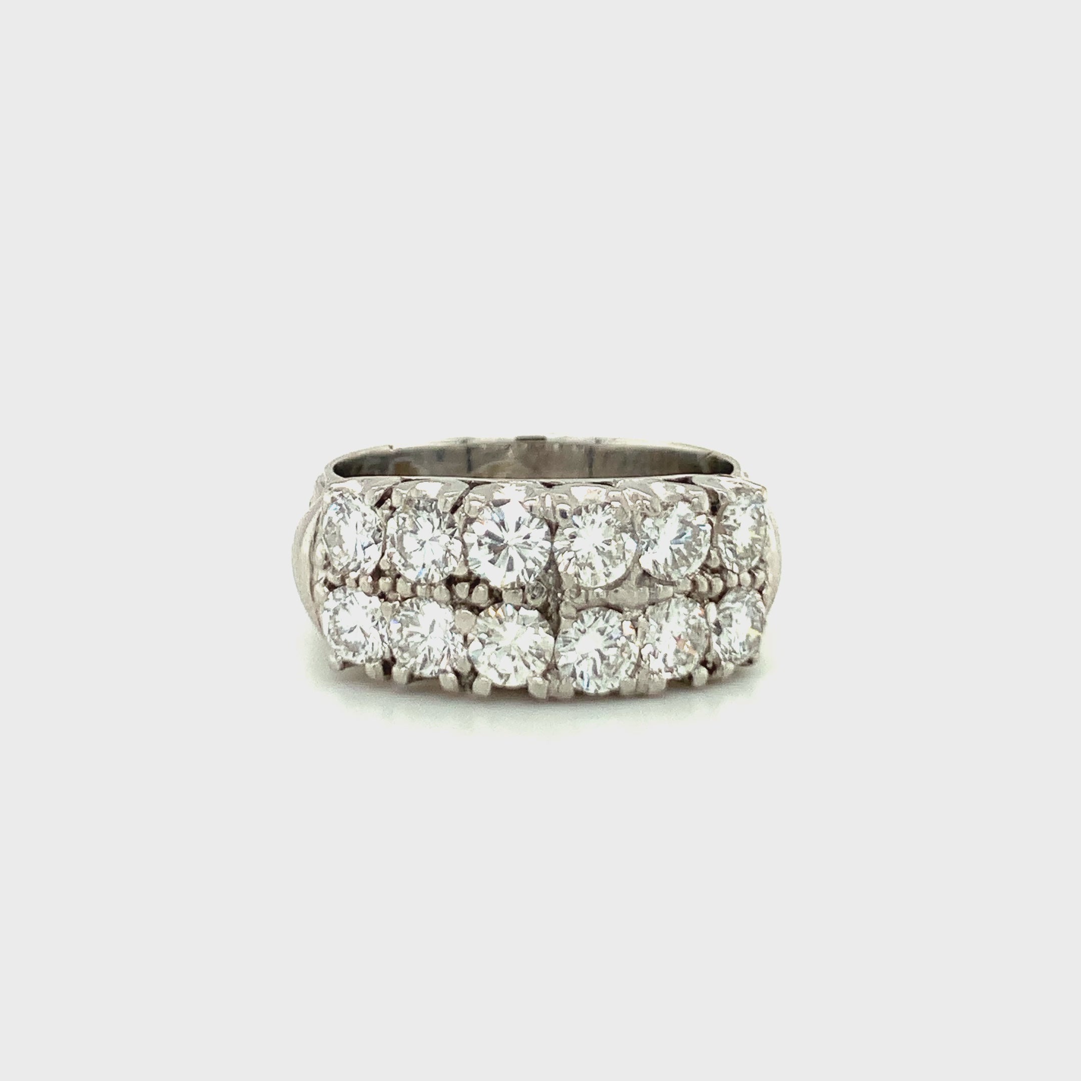 14K White Gold Diamond Band