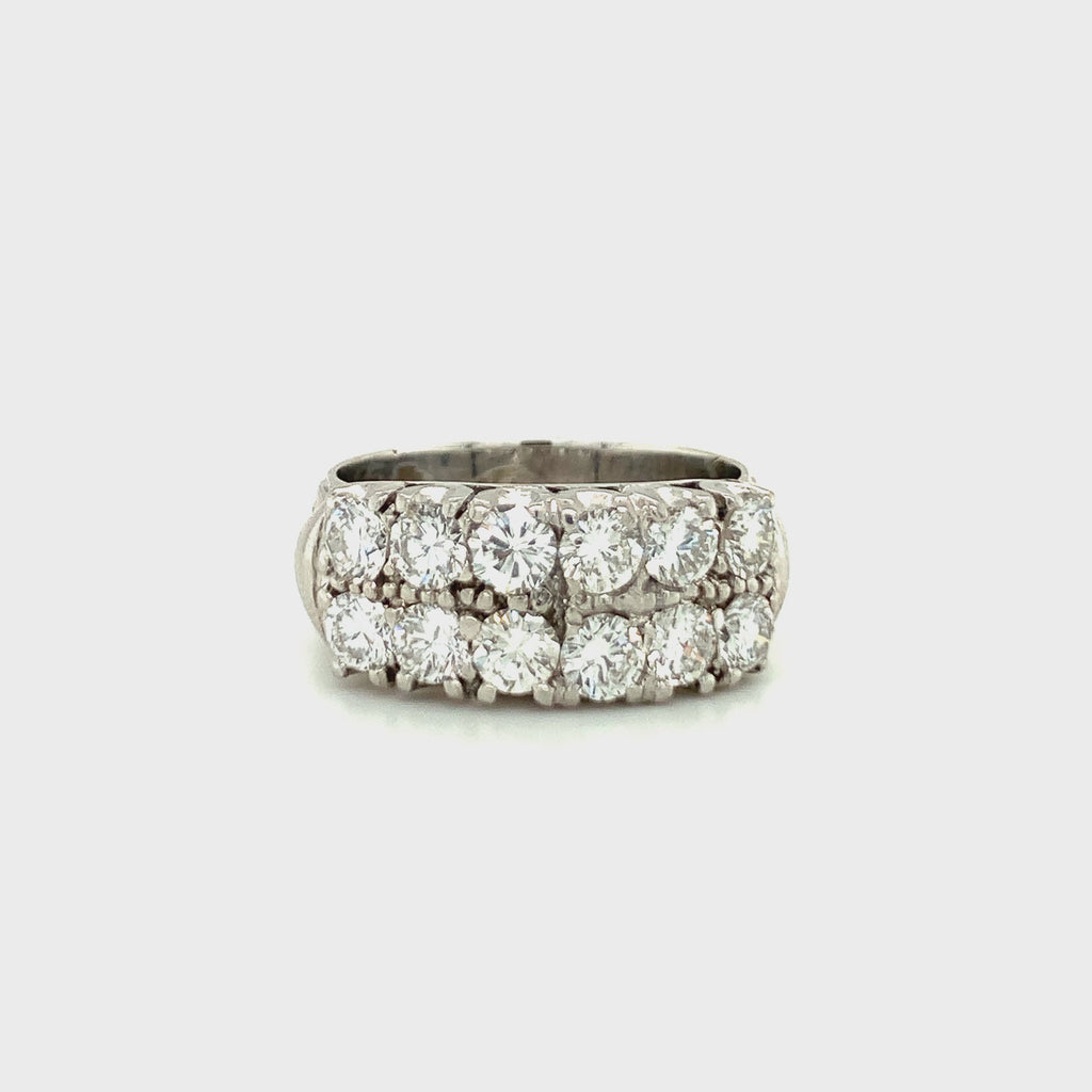 14K White Gold Diamond Band