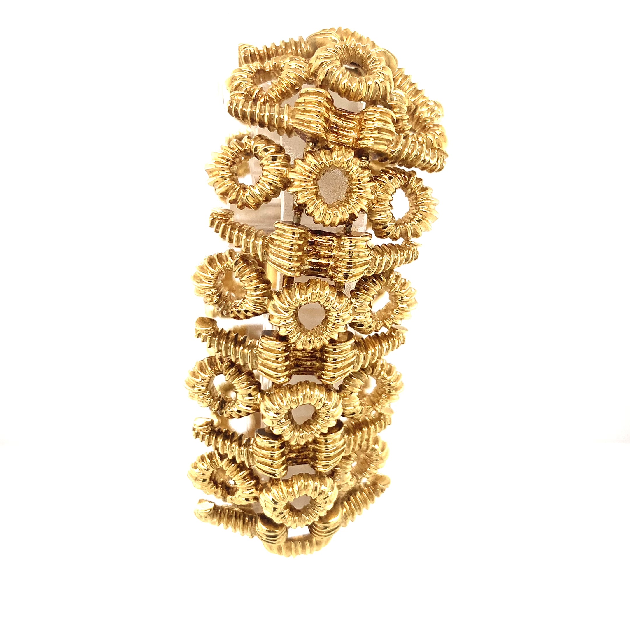 Geometric Link Bracelet in 18k Yellow Gold, circa 1960s