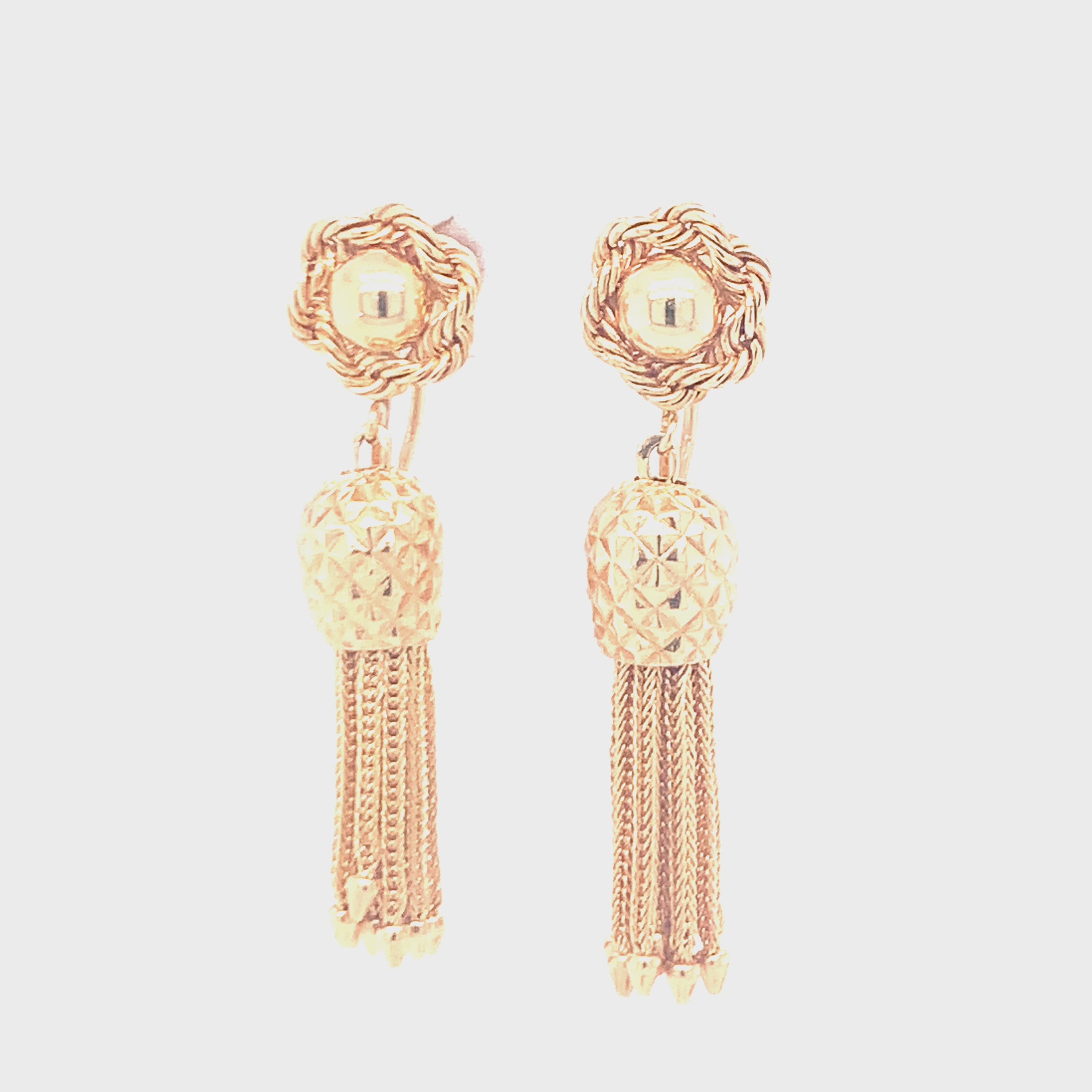 14K Yellow Gold Dangling Earrings