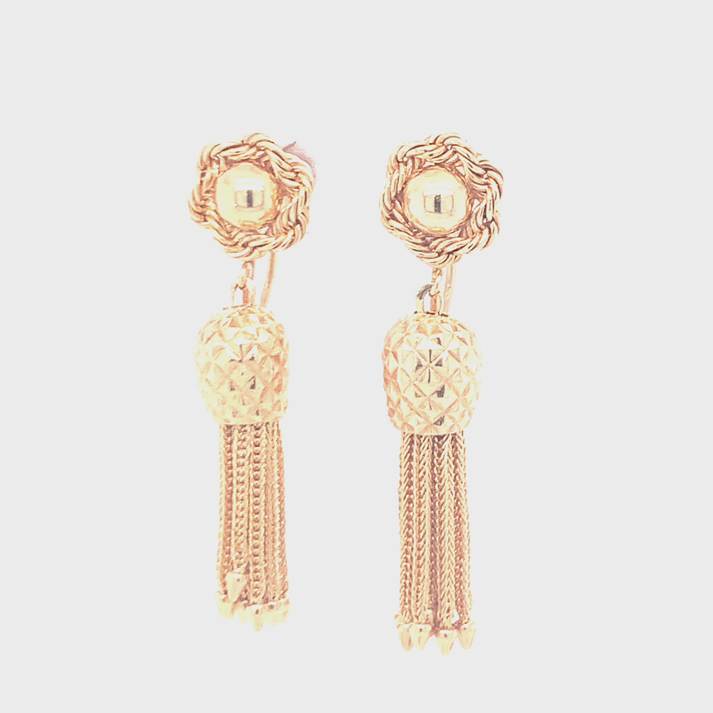 14K Yellow Gold Dangling Earrings