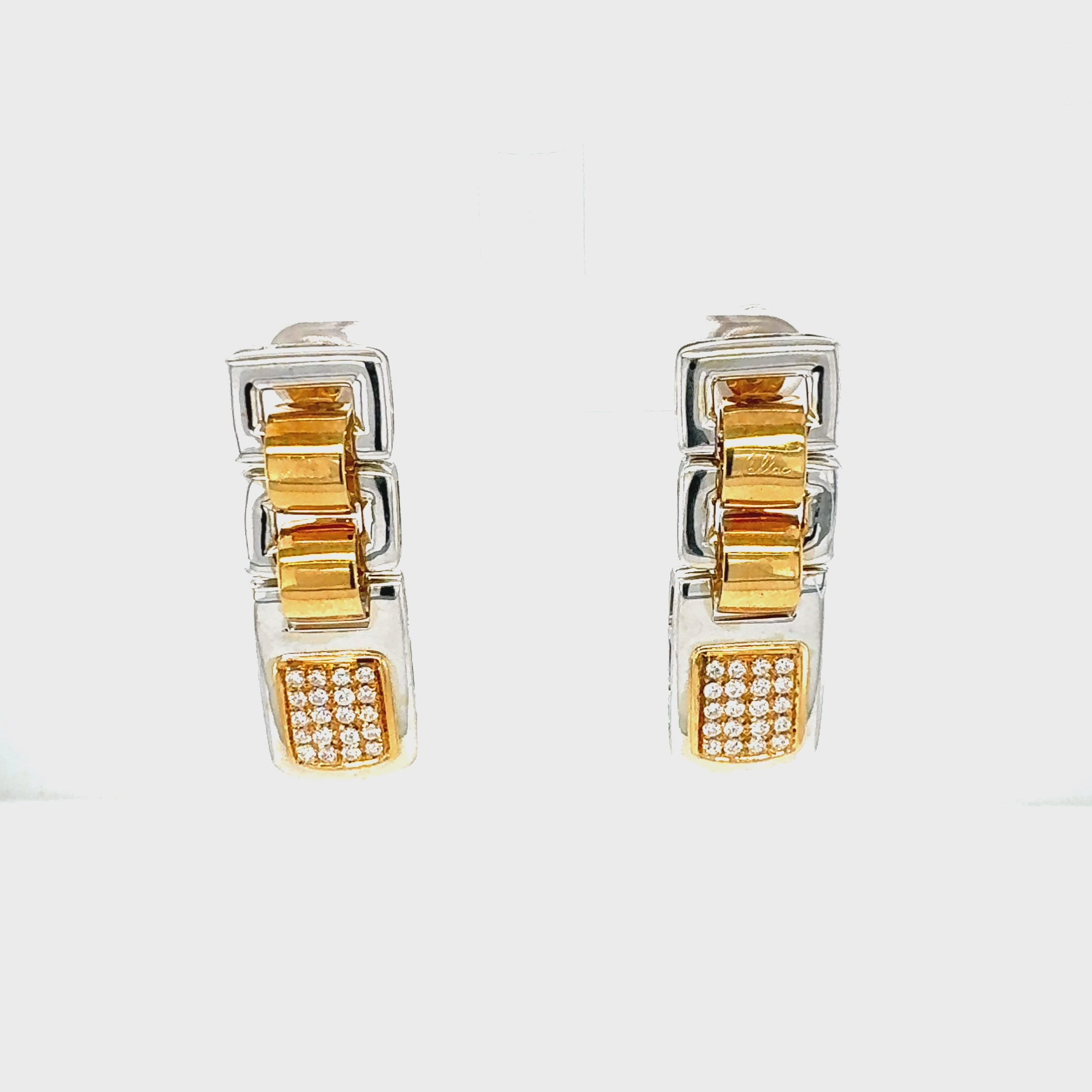 18K Gold Diamond Dangle Earrings