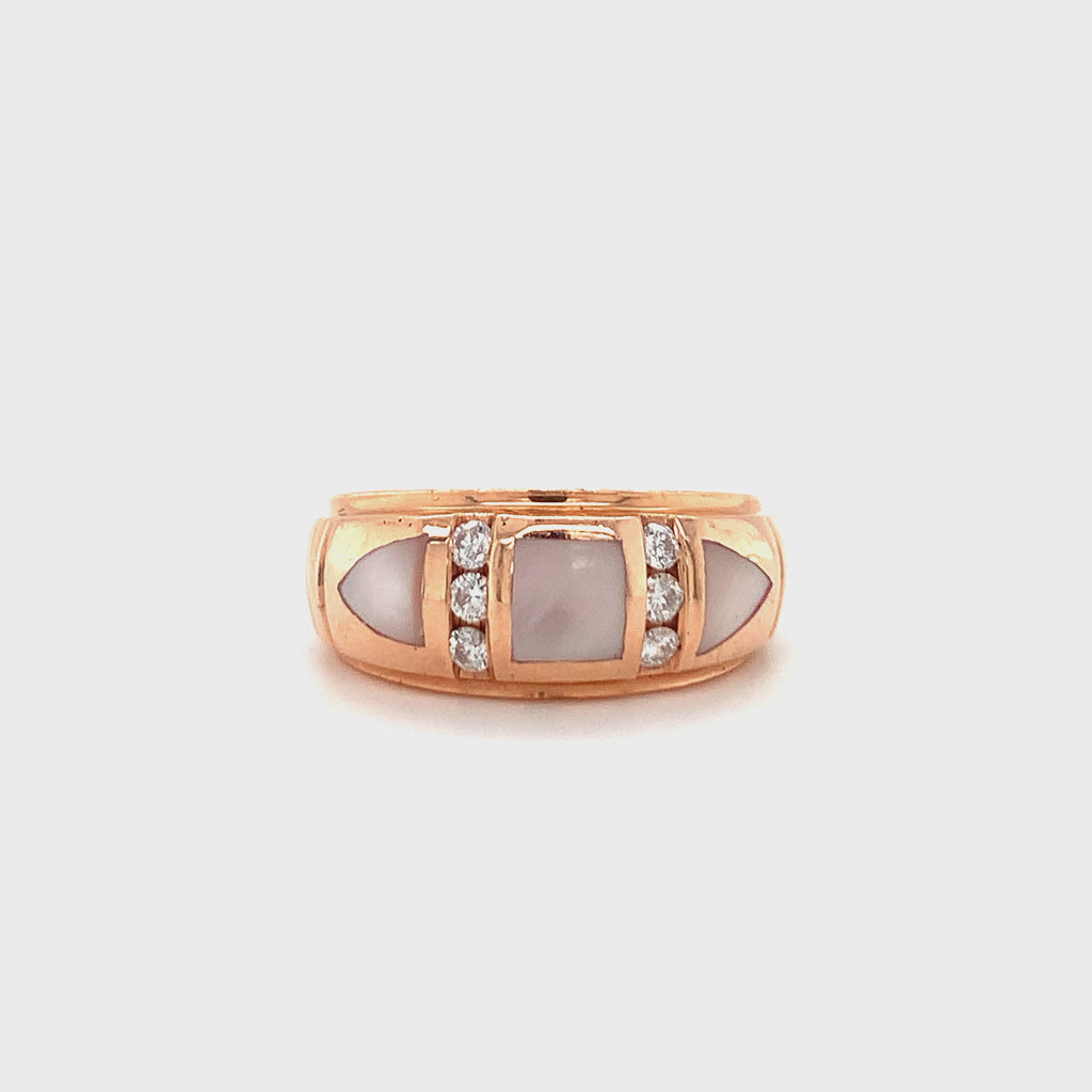 Mabe Pearl and Diamond 14K Rose Gold Ring