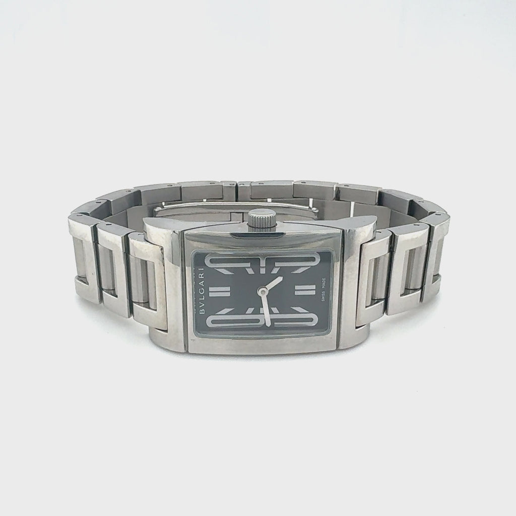 LADIES STAINLESS STEEL BULGARI RETTANGOLO WRISTWATCH